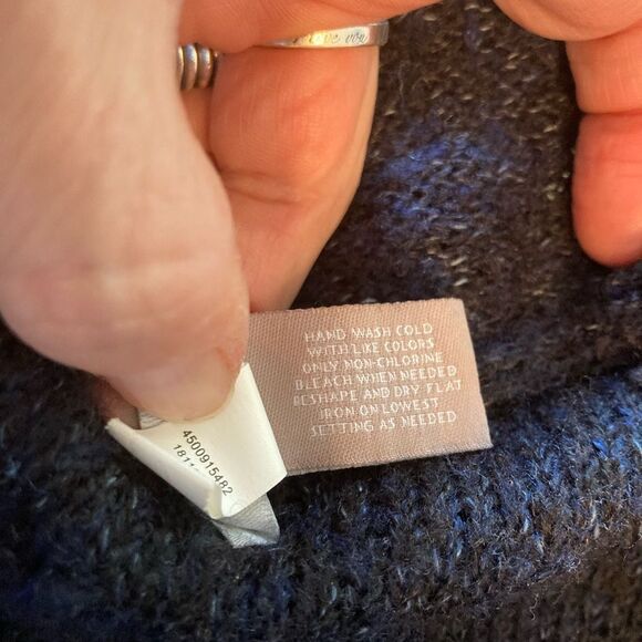 Chico's Deep Blue & Black Open Cardigan with Fringe Oversized - Picture 7 of 7